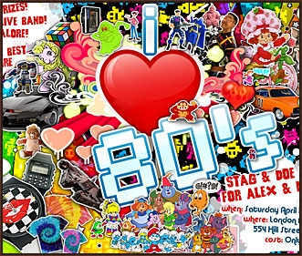 Invitation for 80's Stag & Doe